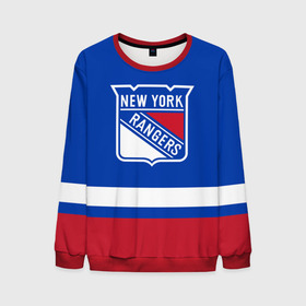 Мужской свитшот 3D с принтом Нью-Йорк Рейнджерс НХЛ в Курске, 100% полиэстер с мягким внутренним слоем | круглый вырез горловины, мягкая резинка на манжетах и поясе, свободная посадка по фигуре | Тематика изображения на принте: hockey | new york | new york rangers | nhl | rangers | usa | нхл | нью йорк | нью йорк рейнджерс | рейнджерс | спорт | сша | хоккей | шайба