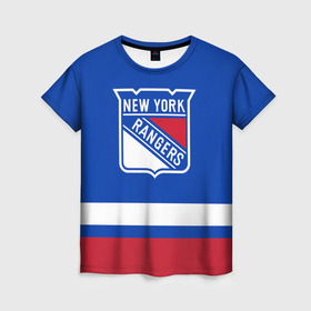 Женская футболка 3D с принтом Нью-Йорк Рейнджерс НХЛ в Курске, 100% полиэфир ( синтетическое хлопкоподобное полотно) | прямой крой, круглый вырез горловины, длина до линии бедер | hockey | new york | new york rangers | nhl | rangers | usa | нхл | нью йорк | нью йорк рейнджерс | рейнджерс | спорт | сша | хоккей | шайба