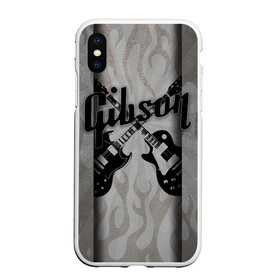 Чехол для iPhone XS Max матовый с принтом Gibson в Курске, Силикон | Область печати: задняя сторона чехла, без боковых панелей | custom guitar | gibson | gibson usa | grover | guitar | hard rock | les paul | lespol | metal | punk | rock | sg | sg300 | sg400 | гибсон | гитара | гитары | лес пол | леспаул | леспол | панк | рок | хард рок | хардрок