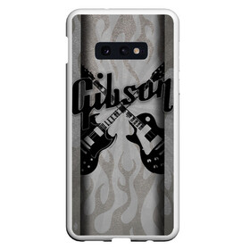 Чехол для Samsung S10E с принтом Gibson в Курске, Силикон | Область печати: задняя сторона чехла, без боковых панелей | custom guitar | gibson | gibson usa | grover | guitar | hard rock | les paul | lespol | metal | punk | rock | sg | sg300 | sg400 | гибсон | гитара | гитары | лес пол | леспаул | леспол | панк | рок | хард рок | хардрок