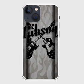 Чехол для iPhone 13 mini с принтом Gibson в Курске,  |  | Тематика изображения на принте: custom guitar | gibson | gibson usa | grover | guitar | hard rock | les paul | lespol | metal | punk | rock | sg | sg300 | sg400 | гибсон | гитара | гитары | лес пол | леспаул | леспол | панк | рок | хард рок | хардрок