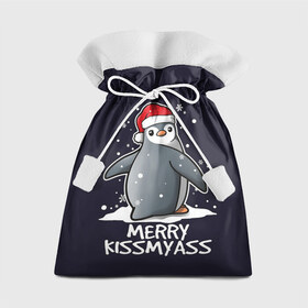 Подарочный 3D мешок с принтом Santa penguin в Курске, 100% полиэстер | Размер: 29*39 см | christmas | claus | jingle | merry | santa | елка | игрушки | клаус | клюв | колокольчик | новый год | олени | пингвин | подарок | праздник | рождество | санта | снег | снежинки | шапка