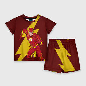 Детский костюм с шортами 3D с принтом The Flash в Курске,  |  | Тематика изображения на принте: dc comics | justice league | superhero | the flash | лига справедливости | флэш