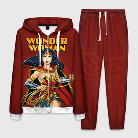 Мужской костюм 3D с принтом Wonder Woman в Курске, 100% полиэстер | Манжеты и пояс оформлены тканевой резинкой, двухслойный капюшон со шнурком для регулировки, карманы спереди | dc comics | justice league | shtatjl | superhero | wonder woman | лига справедливости | чудо женщина