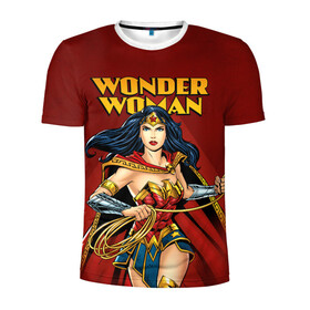 Мужская футболка 3D спортивная с принтом Wonder Woman в Курске, 100% полиэстер с улучшенными характеристиками | приталенный силуэт, круглая горловина, широкие плечи, сужается к линии бедра | dc comics | justice league | shtatjl | superhero | wonder woman | лига справедливости | чудо женщина