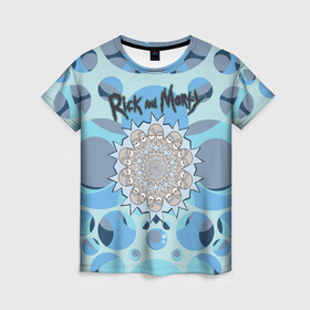 Женская футболка 3D с принтом Rick and Morty в Курске, 100% полиэфир ( синтетическое хлопкоподобное полотно) | прямой крой, круглый вырез горловины, длина до линии бедер | kaleidoscope | rick and morty | vdpartat | рик и морти