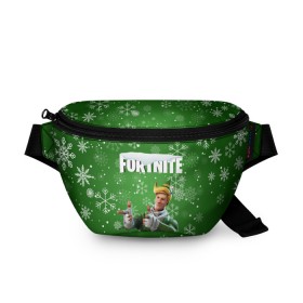 Поясная сумка 3D с принтом FORTNITE НОВОГОДНИЙ. в Курске, 100% полиэстер | плотная ткань, ремень с регулируемой длиной, внутри несколько карманов для мелочей, основное отделение и карман с обратной стороны сумки застегиваются на молнию | 2020 | christmas | fortnite | snow | winter | winter is coming | зима близко | игра | новогодний | новый год | новый год 2020 | персонаж | снег | снежинки | фортнайт | фортнайт новогодний