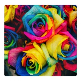 Магнитный плакат 3Х3 с принтом Разноцветные розы в Курске, Полимерный материал с магнитным слоем | 9 деталей размером 9*9 см | Тематика изображения на принте: букет | букеты | природа | природный | разноцветная | разноцветные | растение | растения | роза | розочка | розочки | розы | флора | цветной | цветные | цветок | цветочек | цветочки | цветы