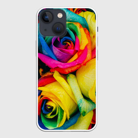 Чехол для iPhone 13 mini с принтом Разноцветные розы в Курске,  |  | букет | букеты | природа | природный | разноцветная | разноцветные | растение | растения | роза | розочка | розочки | розы | флора | цветной | цветные | цветок | цветочек | цветочки | цветы