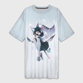 Платье-футболка 3D с принтом Shinobu Kochou в Курске,  |  | blade of demon | demon slayer | kimetsu no yaiba | kochou | shinobu | клинок | кочо | рассекающий демонов | шинобу