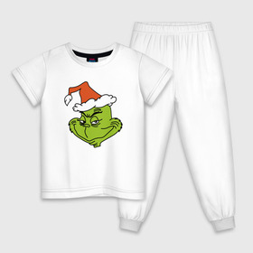 Детская пижама хлопок с принтом Гринч в Курске, 100% хлопок |  брюки и футболка прямого кроя, без карманов, на брюках мягкая резинка на поясе и по низу штанин
 | 2020 | гринч | гринч мультфильм | нг | новый год | фильм рождество гринч