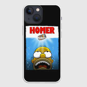 Чехол для iPhone 13 mini с принтом Homer в Курске,  |  | Тематика изображения на принте: bart | beer | family | homer | jaws | lisa | maggie | marge | shark | simpson | simpsons | thesimpsons | акула | барт | гомер | лиза | мардж | мегги | семья | симпсоны | челюсти