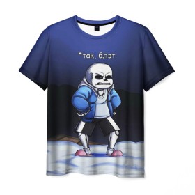 Мужская футболка 3D с принтом UNDERTALE ТАК БЛЭТ в Курске, 100% полиэфир | прямой крой, круглый вырез горловины, длина до линии бедер | 