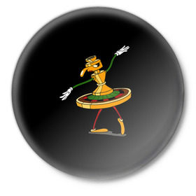 Значок с принтом Cuphead в Курске,  металл | круглая форма, металлическая застежка в виде булавки | cuphead | босс | рулетка