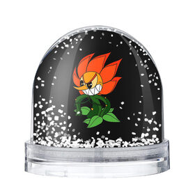 Снежный шар с принтом Cuphead - Кэгни Гвоздика в Курске, Пластик | Изображение внутри шара печатается на глянцевой фотобумаге с двух сторон | cuphead | босс | гвоздика | кэгни | цветок