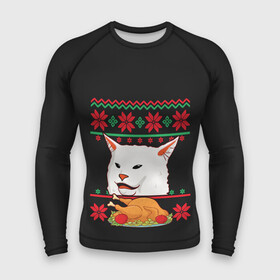 Мужской рашгард 3D с принтом Woman Yelling at Cat в Курске,  |  | Тематика изображения на принте: cat | cats | christmas | mem | meme | memes | new year | xmas | вязаный | женщина | кот | кричит | мем | мемы | на кота | новый год | рождество | свитер