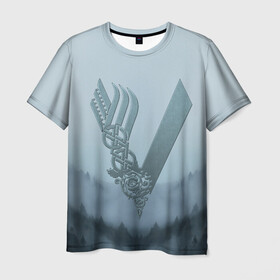 Мужская футболка 3D с принтом vikings в Курске, 100% полиэфир | прямой крой, круглый вырез горловины, длина до линии бедер | Тематика изображения на принте: nord | north | vikings | викинги | норвегия | север | скандинавия