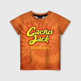 Детская футболка 3D с принтом Cactus Jack в Курске, 100% гипоаллергенный полиэфир | прямой крой, круглый вырез горловины, длина до линии бедер, чуть спущенное плечо, ткань немного тянется | reeses puffs | travis scott | джэк | кактус | трэвис скотт