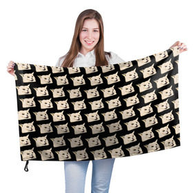 Флаг 3D с принтом woman yelling at cat в Курске, 100% полиэстер | плотность ткани — 95 г/м2, размер — 67 х 109 см. Принт наносится с одной стороны | mem | woman yelling at cat | женщина кричит на кота | мем