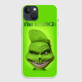 Чехол для iPhone 13 с принтом Grinch Face в Курске,  |  | Тематика изображения на принте: christmas | claus | grinch stole | how the | jingle | merry | santa | гринч | гуманоид | диккенс | ктоград | олени | рождество | снежинки | чарльз