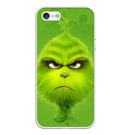 Чехол для iPhone 5/5S матовый с принтом The Grinch в Курске, Силикон | Область печати: задняя сторона чехла, без боковых панелей | Тематика изображения на принте: christmas | claus | grinch stole | how the | jingle | merry | santa | гринч | гуманоид | диккенс | ктоград | олени | рождество | снежинки | чарльз