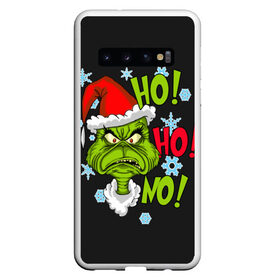 Чехол для Samsung Galaxy S10 с принтом Grinch Face No! No! No! в Курске, Силикон | Область печати: задняя сторона чехла, без боковых панелей | Тематика изображения на принте: christmas | claus | grinch stole | how the | jingle | merry | santa | гринч | гуманоид | диккенс | ктоград | олени | рождество | снежинки | чарльз