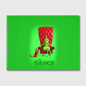 Альбом для рисования с принтом The Grinch в Курске, 100% бумага
 | матовая бумага, плотность 200 мг. | Тематика изображения на принте: christmas | claus | grinch stole | how the | jingle | merry | santa | гринч | гуманоид | диккенс | ктоград | олени | рождество | снежинки | чарльз
