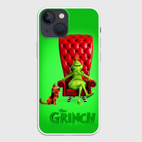 Чехол для iPhone 13 mini с принтом The Grinch в Курске,  |  | Тематика изображения на принте: christmas | claus | grinch stole | how the | jingle | merry | santa | гринч | гуманоид | диккенс | ктоград | олени | рождество | снежинки | чарльз