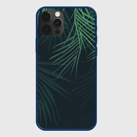 Чехол для iPhone 12 Pro с принтом Пальмовый узор в Курске, силикон | область печати: задняя сторона чехла, без боковых панелей | джунгли | зелёный | лепестки | лепесток | лес | листья | пальма | пальмы | папоротник | салатовый | тропики | черный