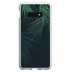 Чехол для Samsung S10E с принтом Пальмовый узор в Курске, Силикон | Область печати: задняя сторона чехла, без боковых панелей | джунгли | зелёный | лепестки | лепесток | лес | листья | пальма | пальмы | папоротник | салатовый | тропики | черный