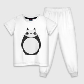 Детская пижама хлопок с принтом Panda Totoro в Курске, 100% хлопок |  брюки и футболка прямого кроя, без карманов, на брюках мягкая резинка на поясе и по низу штанин
 | Тематика изображения на принте: forest | friend | ghibli | japan | keeper | miyazaki | nature | neigbor | neighbour | panda | totoro | анимация | аниме | гибли | друг | животные | лес | любовь | милый | мир | миядзаки | мульт | мультфильм | панда | приключения | природа | сказка