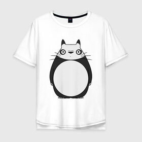 Мужская футболка хлопок Oversize с принтом Panda Totoro в Курске, 100% хлопок | свободный крой, круглый ворот, “спинка” длиннее передней части | forest | friend | ghibli | japan | keeper | miyazaki | nature | neigbor | neighbour | panda | totoro | анимация | аниме | гибли | друг | животные | лес | любовь | милый | мир | миядзаки | мульт | мультфильм | панда | приключения | природа | сказка