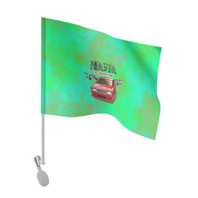 Флаг для автомобиля с принтом Mafia в Курске, 100% полиэстер | Размер: 30*21 см | Тематика изображения на принте: 2107 | mafia | бандиты | ваз | мафия | машины | семерка | таз | тазы