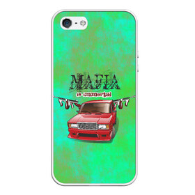 Чехол для iPhone 5/5S матовый с принтом Mafia в Курске, Силикон | Область печати: задняя сторона чехла, без боковых панелей | 2107 | mafia | бандиты | ваз | мафия | машины | семерка | таз | тазы