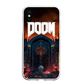 Чехол для iPhone XS Max матовый с принтом DOOM - Hellgate в Курске, Силикон | Область печати: задняя сторона чехла, без боковых панелей | doom | eternal | game | gate | hell | horror | ад | врата | дум | игра | персонаж | хоррор | шутер