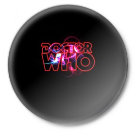 Значок с принтом Doctor Who в Курске,  металл | круглая форма, металлическая застежка в виде булавки | doctor | who | доктор | доктор кто | кто