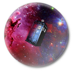Значок с принтом Doctor Who в Курске,  металл | круглая форма, металлическая застежка в виде булавки | doctor | who | доктор | доктор кто | кто