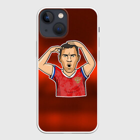 Чехол для iPhone 13 mini с принтом Дзюба Russia edition в Курске,  |  | champions league | euro | russia | zenit | дзюба | евро | зенит | лига чемпионов