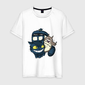 Мужская футболка хлопок с принтом Tardis Totoro в Курске, 100% хлопок | прямой крой, круглый вырез горловины, длина до линии бедер, слегка спущенное плечо. | doctor who | forest | friend | ghibli | japan | keeper | miyazaki | nature | neigbor | neighbour | tardis | totoro | анимация | аниме | гибли | доктор кто | друг | животные | кот | лес | любовь | милый | мир | миядзаки | мульт | мультфильм | приключения |