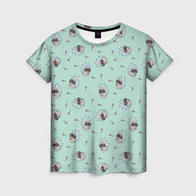 Женская футболка 3D с принтом RICK LOLLIPOP в Курске, 100% полиэфир ( синтетическое хлопкоподобное полотно) | прямой крой, круглый вырез горловины, длина до линии бедер | dsgnosadchaya | lollipop | rick | rick  morty | vdosadir | джастин ройланд | дэн хармон | миссикс | плюмбус | рик и морти