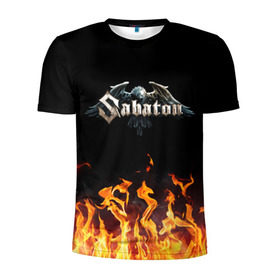 Мужская футболка 3D спортивная с принтом Sabaton в Курске, 100% полиэстер с улучшенными характеристиками | приталенный силуэт, круглая горловина, широкие плечи, сужается к линии бедра | music | rock | sabaton | музыка | рок | сабатон