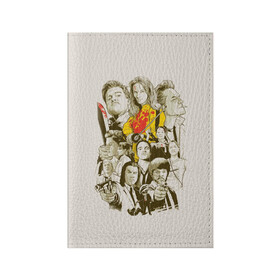 Обложка для паспорта матовая кожа с принтом КВЕНТИН ТАРАНТИНО. в Курске, натуральная матовая кожа | размер 19,3 х 13,7 см; прозрачные пластиковые крепления | tarantino | квентин тарантино | тарантино