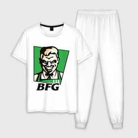 Мужская пижама хлопок с принтом BFG в Курске, 100% хлопок | брюки и футболка прямого кроя, без карманов, на брюках мягкая резинка на поясе и по низу штанин
 | bfg | doom | doom eternal | дум