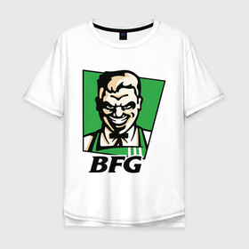 Мужская футболка хлопок Oversize с принтом BFG в Курске, 100% хлопок | свободный крой, круглый ворот, “спинка” длиннее передней части | bfg | doom | doom eternal | дум