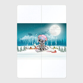 Магнитный плакат 2Х3 с принтом Милая мышка на сноуборде в Курске, Полимерный материал с магнитным слоем | 6 деталей размером 9*9 см | 2020 | mouse | rat | годкрысы | годмыши | зима | зимняя | крыса | мороз | мышка | мышь | новогодняя | новый год | новый год 2020 | рождество | симолгода | снег | холод