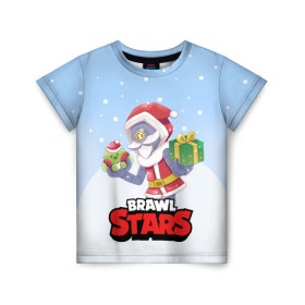 Детская футболка 3D с принтом Brawl Stars. Christmas Barley в Курске, 100% гипоаллергенный полиэфир | прямой крой, круглый вырез горловины, длина до линии бедер, чуть спущенное плечо, ткань немного тянется | bo | brawl | brock | bull | colt | dynamike | elprimo | jessie | leon | moba | nita | shelly | stars | бо | брок | булл | джесси | динамайк | кольт | леон | нита | шелли | эльпримо