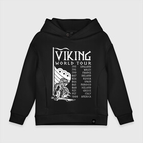 Детское худи Oversize хлопок с принтом Viking world tour в Курске, френч-терри — 70% хлопок, 30% полиэстер. Мягкий теплый начес внутри —100% хлопок | боковые карманы, эластичные манжеты и нижняя кромка, капюшон на магнитной кнопке | tour | viking | vikings | world | викинг | викинги | воин | русь | скандинавы | славяне | тур | турне | язычник