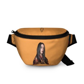 Поясная сумка 3D с принтом Billie eilish (+ на спине) в Курске, 100% полиэстер | плотная ткань, ремень с регулируемой длиной, внутри несколько карманов для мелочей, основное отделение и карман с обратной стороны сумки застегиваются на молнию | billie | eilish | xanny | айлишь | билли