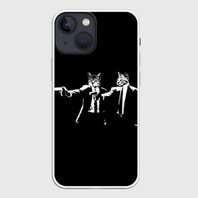 Чехол для iPhone 13 mini с принтом Криминальное Чтиво в Курске,  |  | cat | cats | meme | memes | pulp fiction | quentin | reservoir dogs | tarantino | бешеные псы | квентин | кот | коты | криминальное чтиво | мем | мемы | тарантино