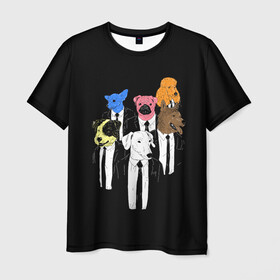 Мужская футболка 3D с принтом Бешеные Псы в Курске, 100% полиэфир | прямой крой, круглый вырез горловины, длина до линии бедер | meme | memes | pulp fiction | quentin | reservoir dogs | tarantino | бешеные псы | квентин | криминальное чтиво | мем | мемы | тарантино
